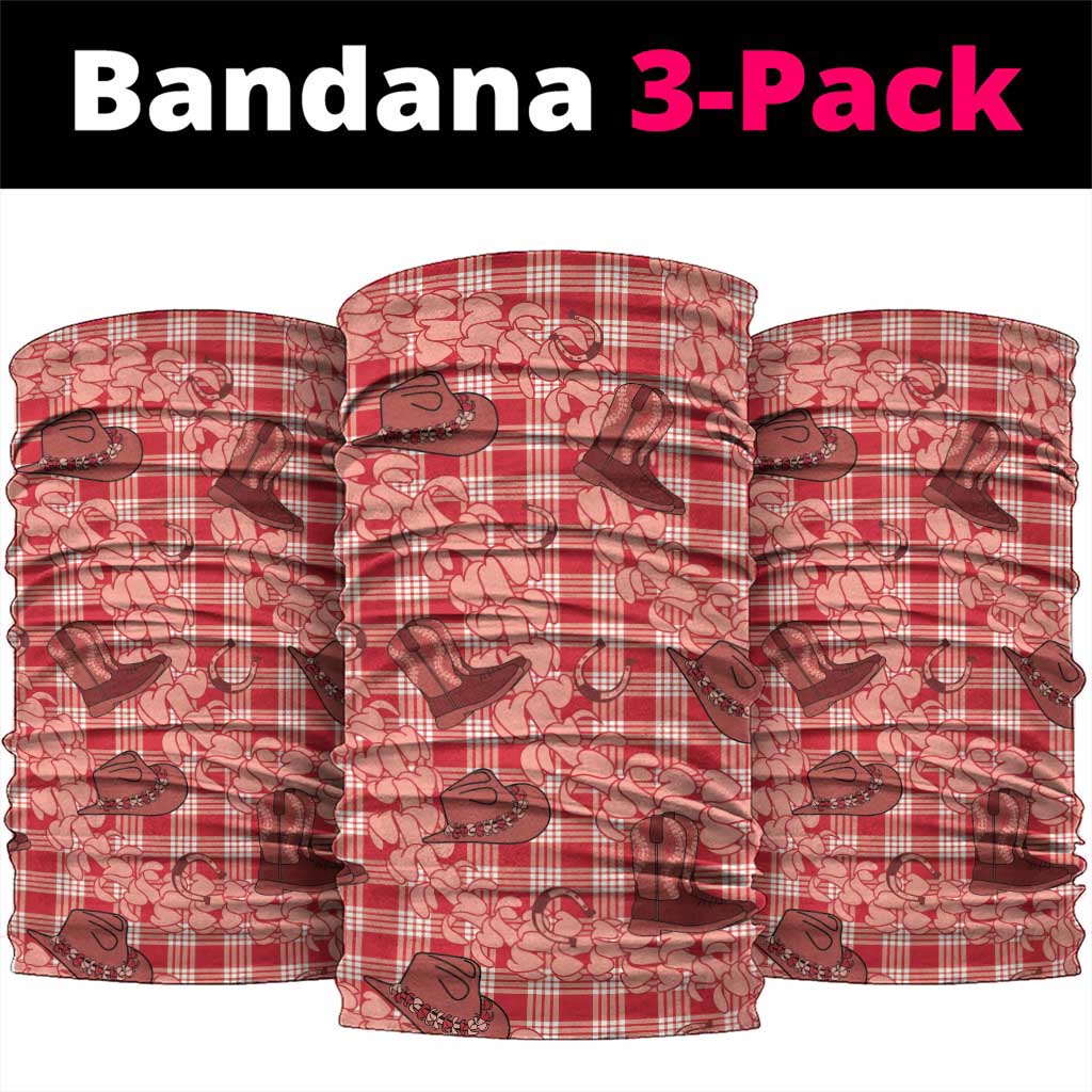 Red Palaka Hawaii Cowboy Neck Gaiter Puakenikeni Lei Paniolo Papale Seamless Vibes - Polynesian Pride