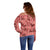 Red Palaka Hawaii Cowboy Off Shoulder Sweater Puakenikeni Lei Paniolo Papale Seamless Vibes - Polynesian Pride