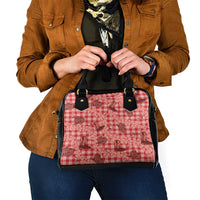 Red Palaka Hawaii Cowboy Shoulder Handbag Puakenikeni Lei Paniolo Papale Seamless Vibes LT14 - Polynesian Pride