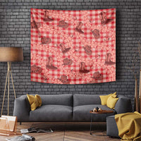 Red Palaka Hawaii Cowboy Tapestry Puakenikeni Lei Paniolo Papale Seamless Vibes LT14 Red - Polynesian Pride