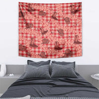 Red Palaka Hawaii Cowboy Tapestry Puakenikeni Lei Paniolo Papale Seamless Vibes LT14 - Polynesian Pride