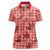 Red Palaka Hawaii Cowboy Women Polo Shirt Puakenikeni Lei Paniolo Papale Seamless Vibes - Polynesian Pride