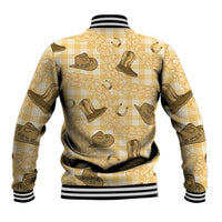 Yellow Palaka Hawaii Cowboy Baseball Jacket Puakenikeni Lei Paniolo Papale Seamless Vibes LT14 - Polynesian Pride