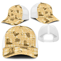 Yellow Palaka Hawaii Cowboy Baseball Net Cap Puakenikeni Lei Paniolo Papale Seamless Vibes - Polynesian Pride