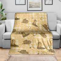 Yellow Palaka Hawaii Cowboy Blanket Puakenikeni Lei Paniolo Papale Seamless Vibes - Polynesian Pride