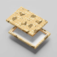 Yellow Palaka Hawaii Cowboy Canvas Wall Art Puakenikeni Lei Paniolo Papale Seamless Vibes - Polynesian Pride