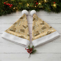 Yellow Palaka Hawaii Cowboy Christmas Santa Hat Puakenikeni Lei Paniolo Papale Seamless Vibes - Polynesian Pride