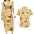 Yellow Palaka Hawaii Cowboy Couples Matching Long Sleeve Bodycon Dress and Hawaiian Shirt Puakenikeni Lei Paniolo Papale Seamless Vibes - Polynesian Pride