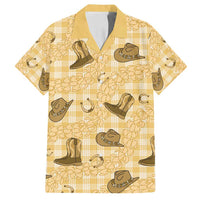 Yellow Palaka Hawaii Cowboy Family Matching Puletasi and Hawaiian Shirt Puakenikeni Lei Paniolo Papale Seamless Vibes LT14 Dad's Shirt - Short Sleeve Yellow - Polynesian Pride