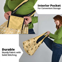 Yellow Palaka Hawaii Cowboy Grocery Bag Puakenikeni Lei Paniolo Papale Seamless Vibes - Polynesian Pride