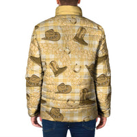 Yellow Palaka Hawaii Cowboy Padded Jacket Puakenikeni Lei Paniolo Papale Seamless Vibes LT14 - Polynesian Pride