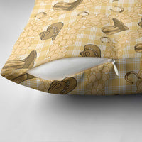 Yellow Palaka Hawaii Cowboy Pillow Cover Puakenikeni Lei Paniolo Papale Seamless Vibes LT14 - Polynesian Pride