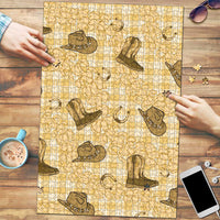Yellow Palaka Hawaii Cowboy Puzzle Puakenikeni Lei Paniolo Papale Seamless Vibes LT14 Yellow - Polynesian Pride