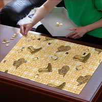 Yellow Palaka Hawaii Cowboy Puzzle Puakenikeni Lei Paniolo Papale Seamless Vibes LT14 - Polynesian Pride