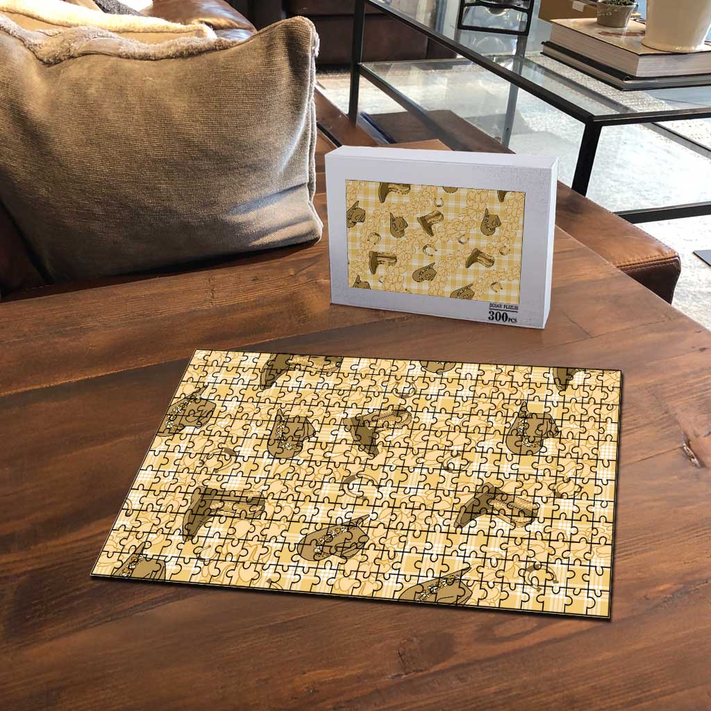 Yellow Palaka Hawaii Cowboy Puzzle Puakenikeni Lei Paniolo Papale Seamless Vibes LT14 - Polynesian Pride