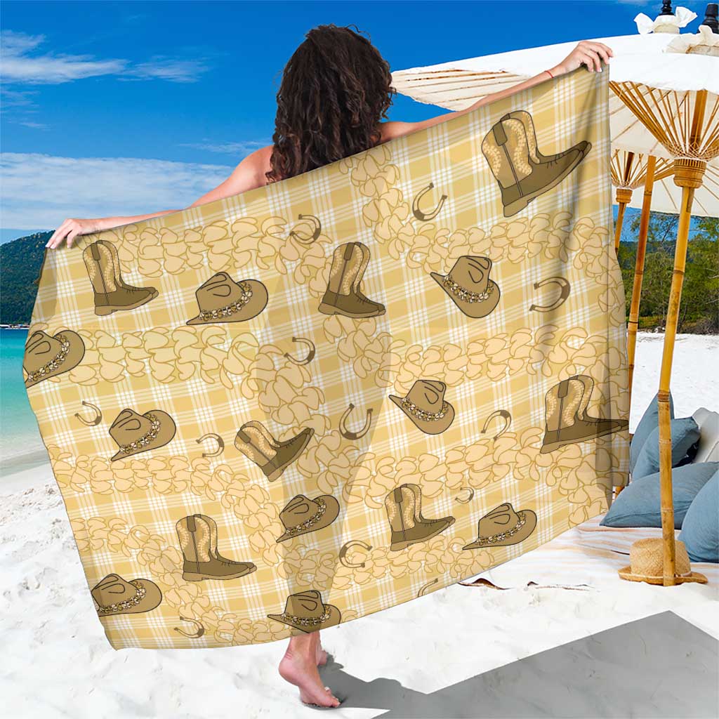 Yellow Palaka Hawaii Cowboy Sarong Puakenikeni Lei Paniolo Papale Seamless Vibes - Polynesian Pride