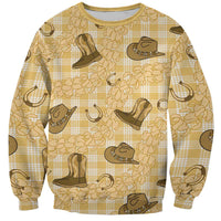 Yellow Palaka Hawaii Cowboy Sweatshirt Puakenikeni Lei Paniolo Papale Seamless Vibes LT14 Unisex Yellow - Polynesian Pride
