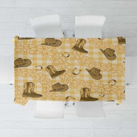 Yellow Palaka Hawaii Cowboy Tablecloth Puakenikeni Lei Paniolo Papale Seamless Vibes - Polynesian Pride