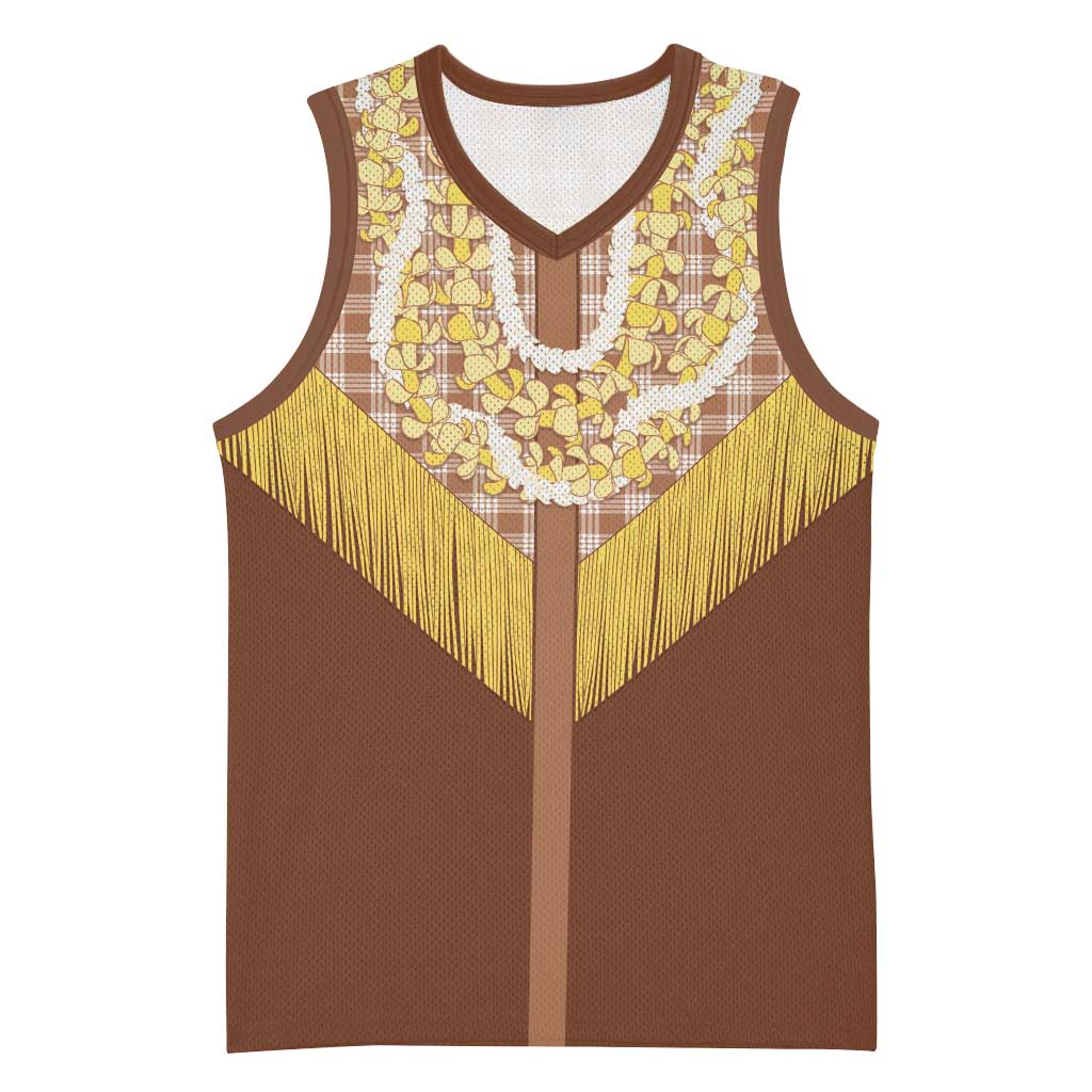 Aloha Hawaii Cowboy Custome Basketball Jersey Puakenikeni Lei Palaka Tassel Style - Polynesian Pride
