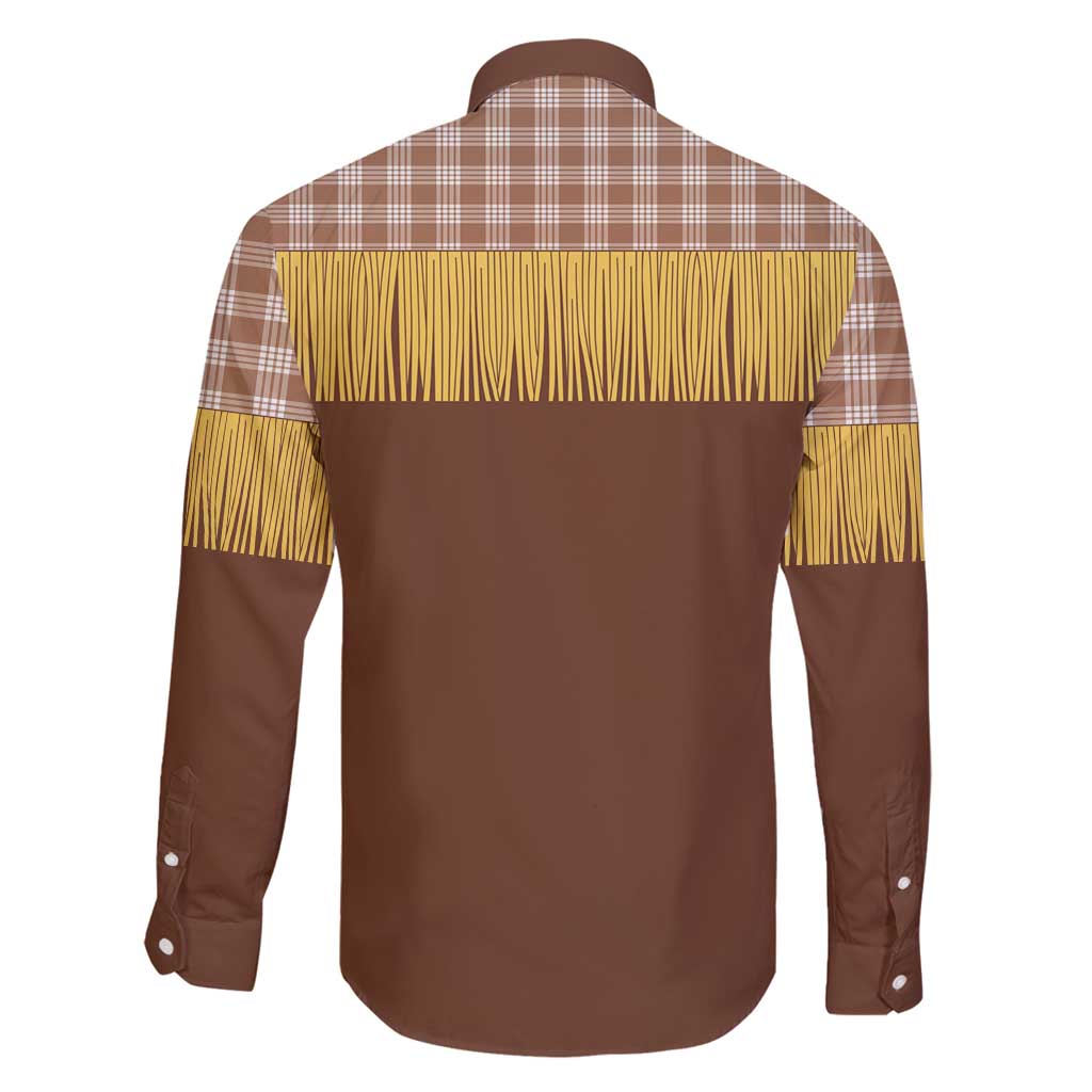 Aloha Hawaii Cowboy Custome Family Matching Long Sleeve Bodycon Dress and Hawaiian Shirt Puakenikeni Lei Palaka Tassel Style - Polynesian Pride