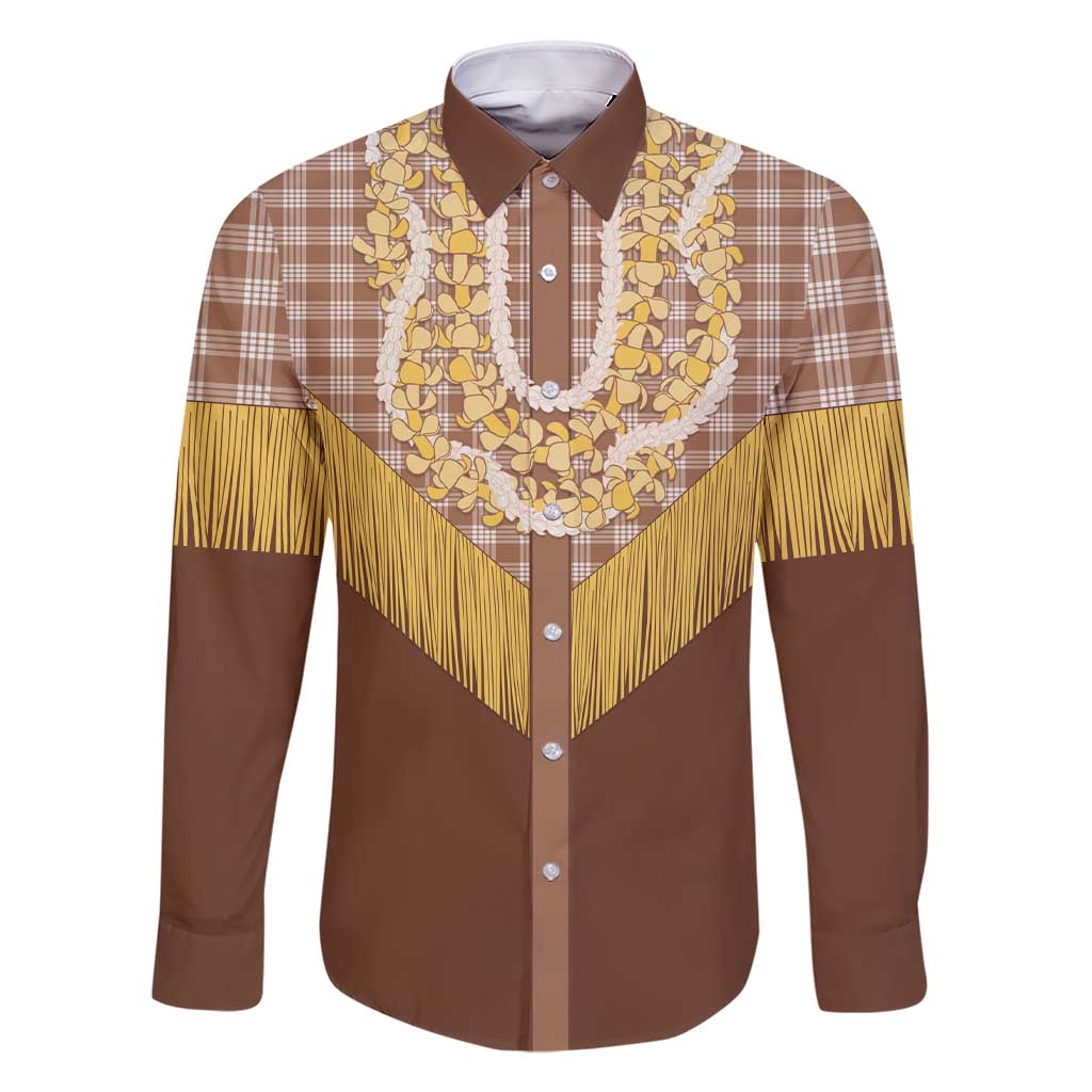 Aloha Hawaii Cowboy Custome Family Matching Short Sleeve Bodycon Dress and Hawaiian Shirt Puakenikeni Lei Palaka Tassel Style - Polynesian Pride