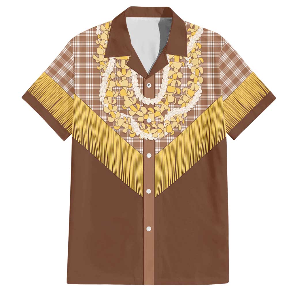 Aloha Hawaii Cowboy Custome Hawaiian Shirt Puakenikeni Lei Palaka Tassel Style - Polynesian Pride
