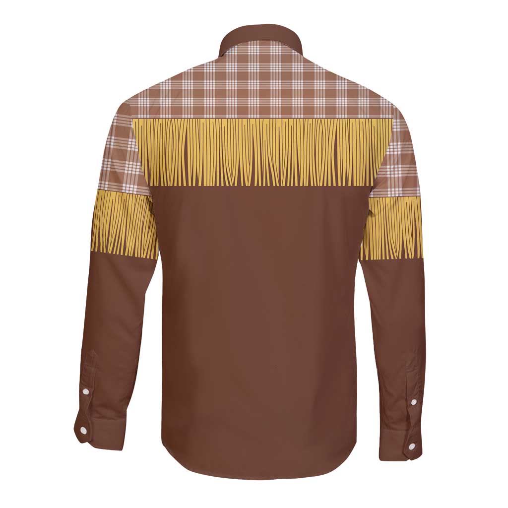 Aloha Hawaii Cowboy Custome Long Sleeve Button Shirt Puakenikeni Lei Palaka Tassel Style - Polynesian Pride