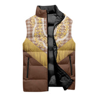 Aloha Hawaii Cowboy Custome Sleeveless Puffer Jacket Puakenikeni Lei Palaka Tassel Style - Polynesian Pride