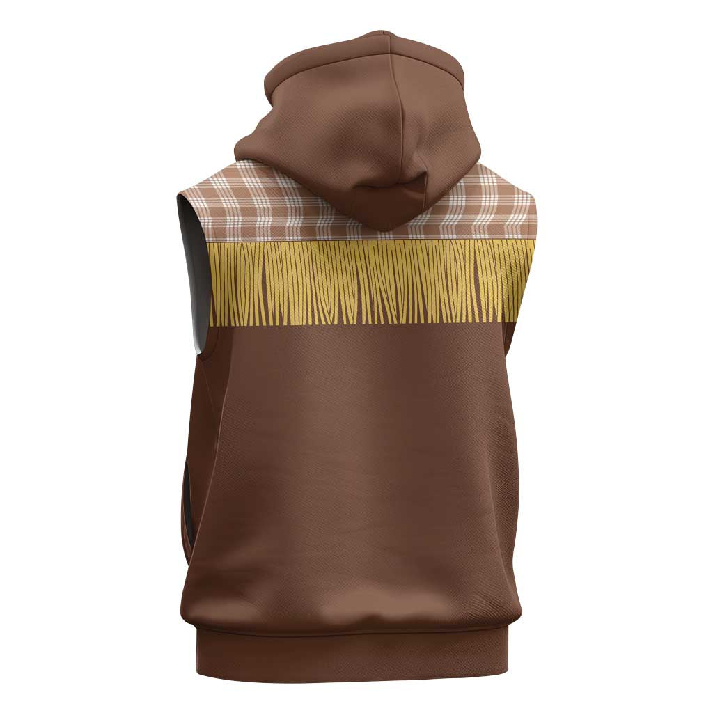 Aloha Hawaii Cowboy Custome Sleeveless Zip Hoodie Puakenikeni Lei Palaka Tassel Style LT14 - Polynesian Pride