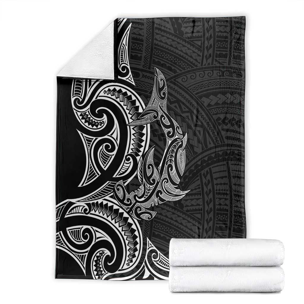 New Zealand Hammerhead Shark Blanket Maori Haehae Mangopare Black LT14 - Polynesian Pride