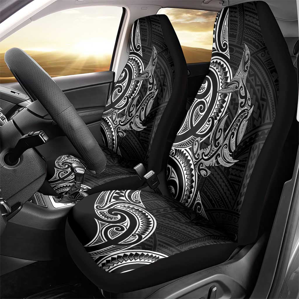 New Zealand Hammerhead Shark Car Seat Cover Maori Haehae Mangopare Black - Polynesian Pride