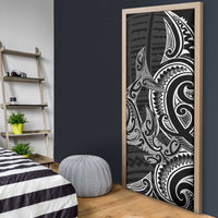 New Zealand Hammerhead Shark Door Cover Maori Haehae Mangopare Black - Polynesian Pride