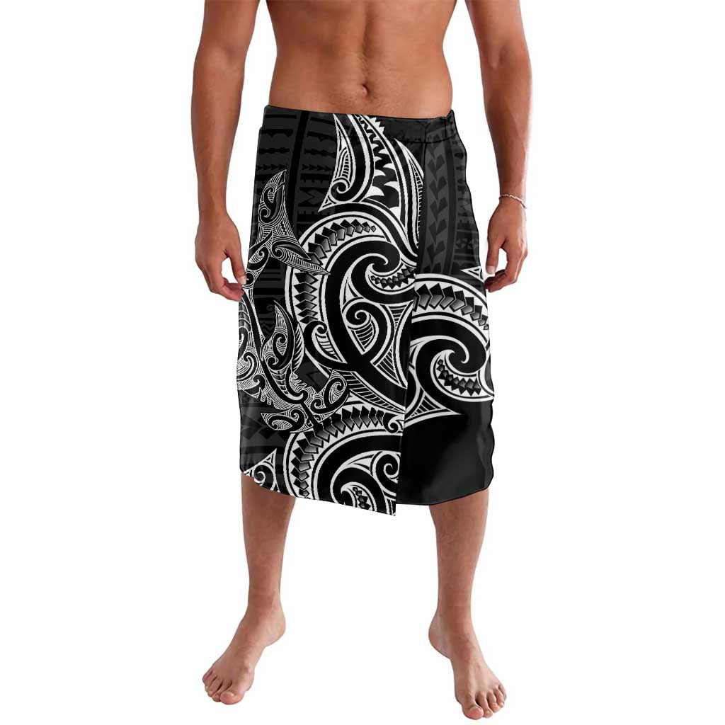 New Zealand Hammerhead Shark Lavalava Maori Haehae Mangopare Black - Polynesian Pride