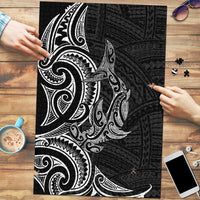 New Zealand Hammerhead Shark Puzzle Maori Haehae Mangopare Black - Polynesian Pride