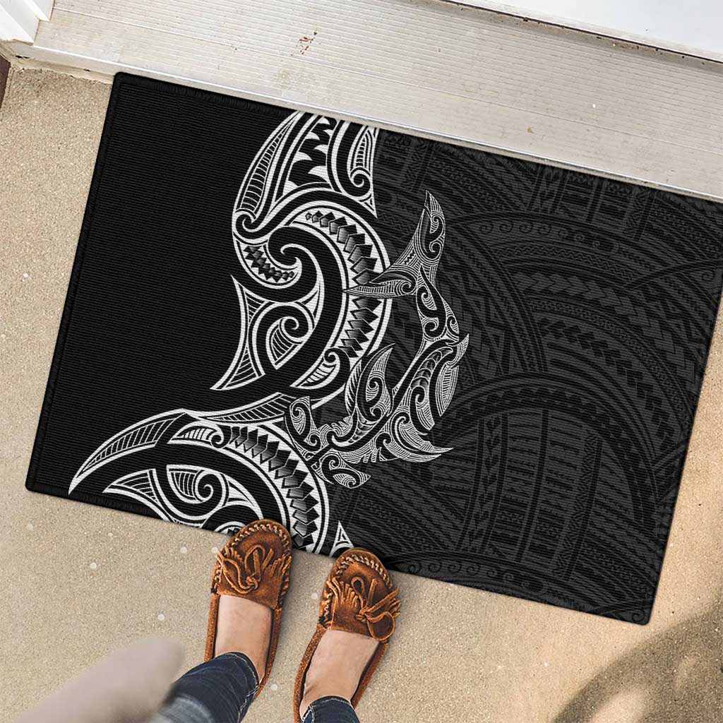New Zealand Hammerhead Shark Rubber Doormat Maori Haehae Mangopare Black - Polynesian Pride