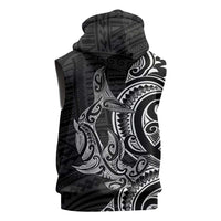 New Zealand Hammerhead Shark Sleeveless Zip Hoodie Maori Haehae Mangopare Black LT14 - Polynesian Pride