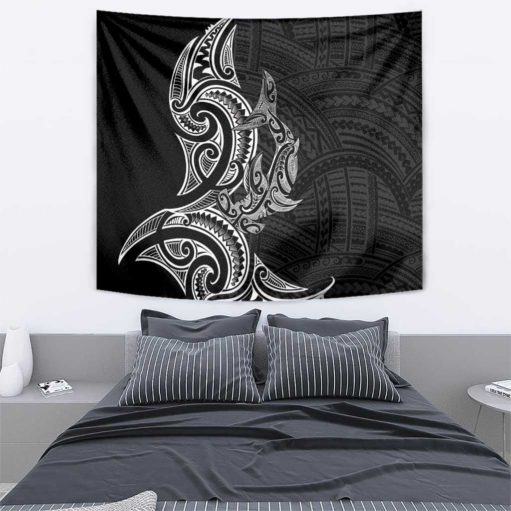 New Zealand Hammerhead Shark Tapestry Maori Haehae Mangopare Black LT14 - Polynesian Pride