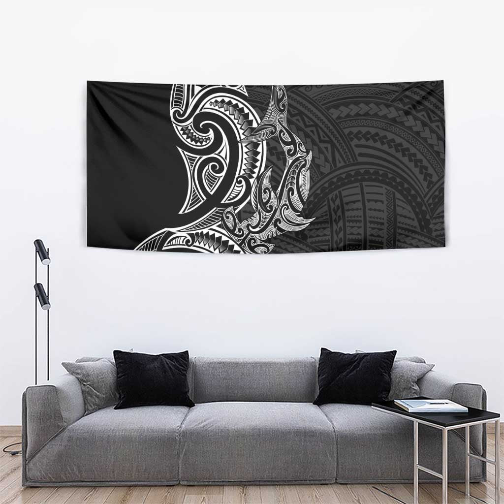 New Zealand Hammerhead Shark Tapestry Maori Haehae Mangopare Black LT14 - Polynesian Pride