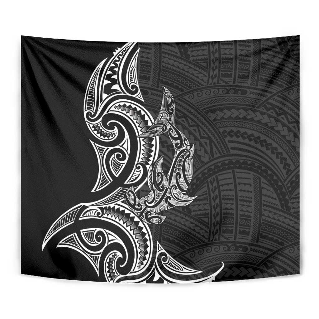 New Zealand Hammerhead Shark Tapestry Maori Haehae Mangopare Black LT14 - Polynesian Pride