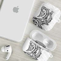 New Zealand Hammerhead Shark AirPods Case Maori Haehae Mangopare White - Polynesian Pride