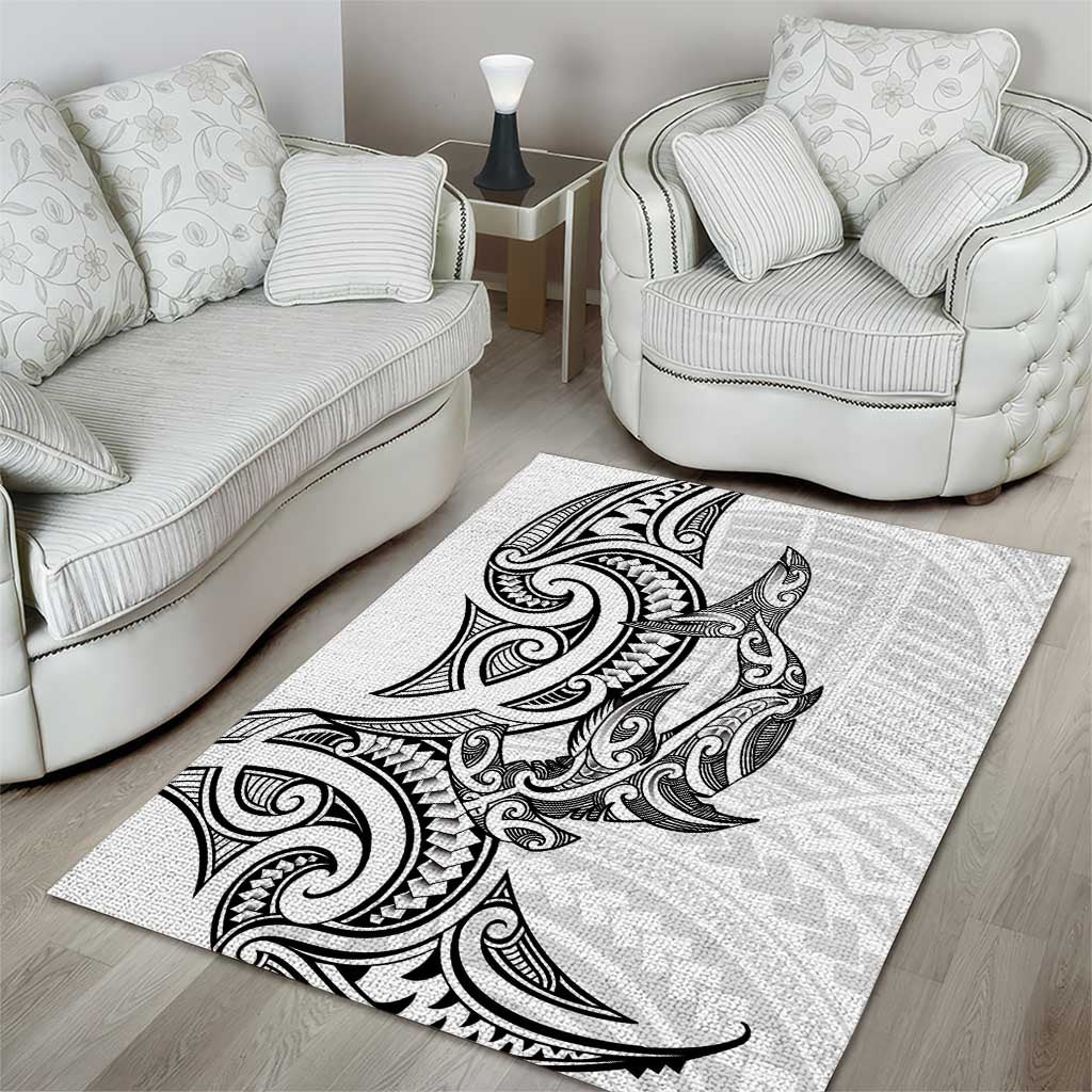 New Zealand Hammerhead Shark Area Rug Maori Haehae Mangopare White - Polynesian Pride