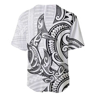 New Zealand Hammerhead Shark Baseball Jersey Maori Haehae Mangopare White LT14 - Polynesian Pride
