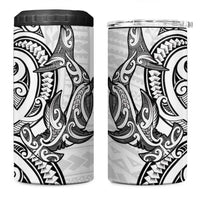 New Zealand Hammerhead Shark 4 in 1 Can Cooler Tumbler Maori Haehae Mangopare White - Polynesian Pride