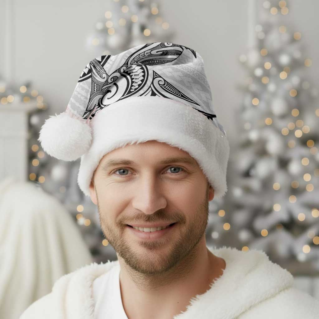 New Zealand Hammerhead Shark Christmas Santa Hat Maori Haehae Mangopare White - Polynesian Pride