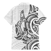 New Zealand Hammerhead Shark Family Matching Mermaid Dress and Hawaiian Shirt Maori Haehae Mangopare White - Polynesian Pride