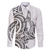 New Zealand Hammerhead Shark Family Matching Mermaid Dress and Hawaiian Shirt Maori Haehae Mangopare White - Polynesian Pride