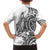 New Zealand Hammerhead Shark Kid Hawaiian Shirt Maori Haehae Mangopare White - Polynesian Pride