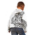 New Zealand Hammerhead Shark Kid Hoodie Maori Haehae Mangopare White - Polynesian Pride