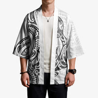 New Zealand Hammerhead Shark Kimono Maori Haehae Mangopare White - Polynesian Pride