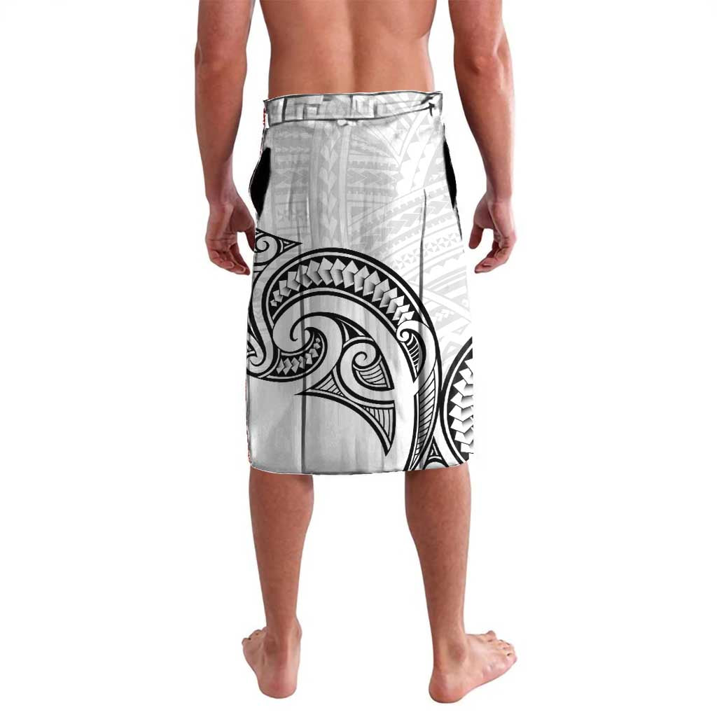 New Zealand Hammerhead Shark Lavalava Maori Haehae Mangopare White - Polynesian Pride